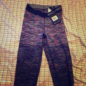 Women’s Nike pro leggings multi colored dri fit